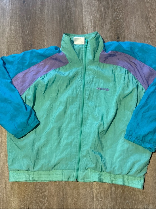 adidas Other - Vintage 90s Adidas Trefoil Colorblock Windbreaker Jacket Teal Purple Blue Men’sM